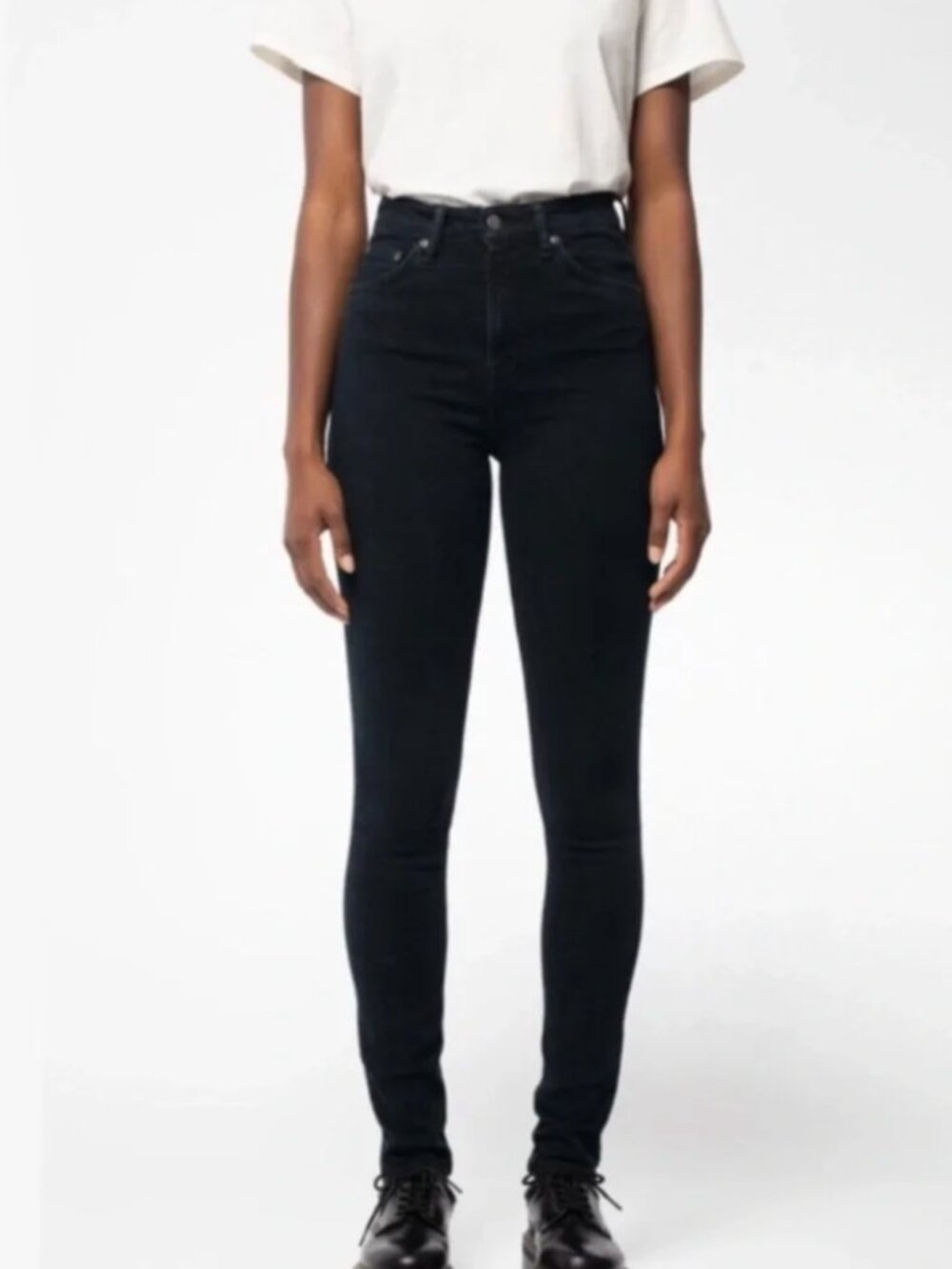 Nudie Skinny Jeans | Pipe Led Jeans in Clean Slate Black size 26 Organic Cotton